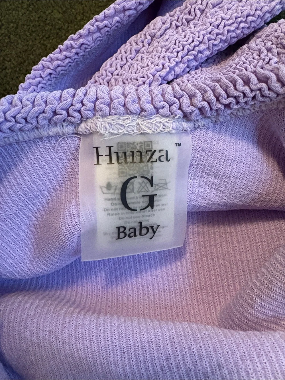 Hunza G Kids Lavender Terry One-Piece Swimsuit